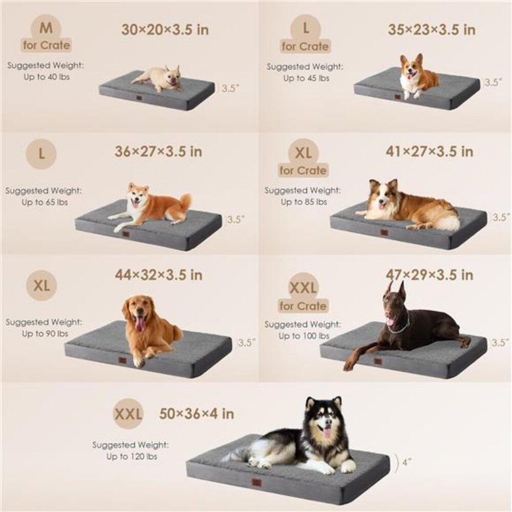 Orthopedic XL Dog Beds for Extra Large Dogs with Removable Washable 44x32 - Picture 3 of 7